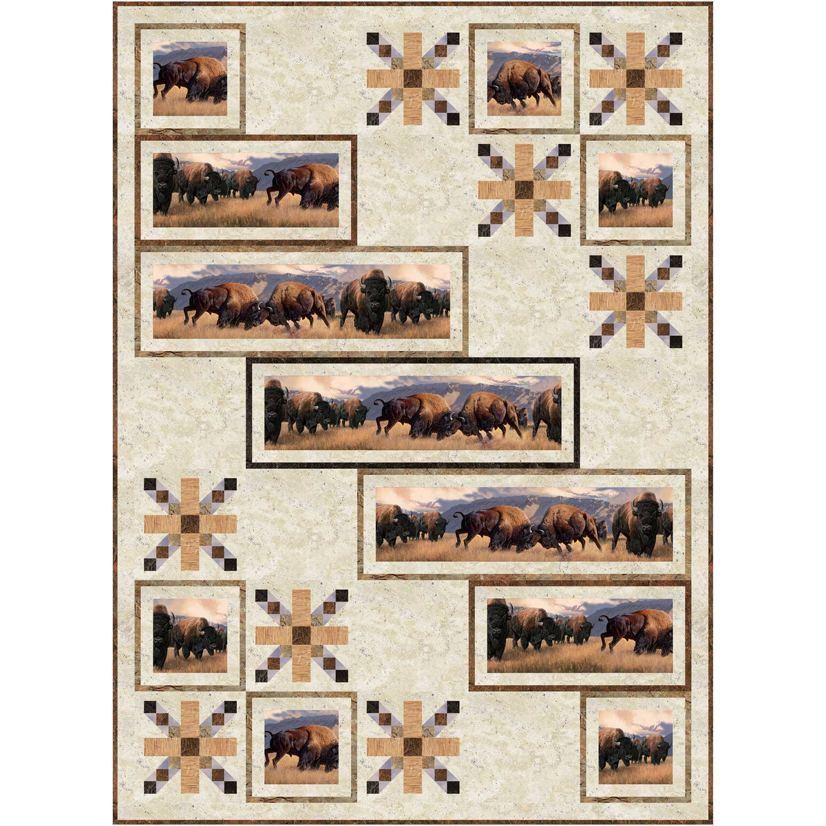Bison at the Border Quilt PC-209e - Downloadable Pattern – QuiltWoman.com