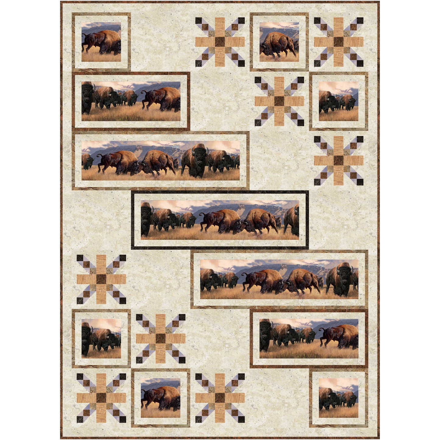 Bison at the Border Quilt Pattern PC-209 - Paper Pattern