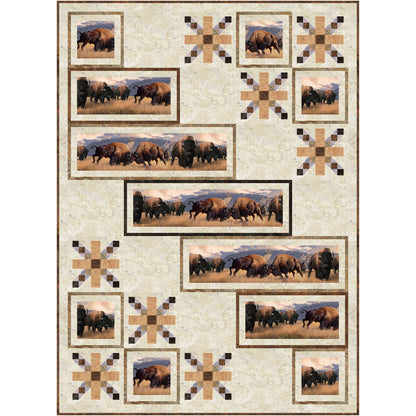 Bison at the Border Quilt Pattern PC-209 - Paper Pattern