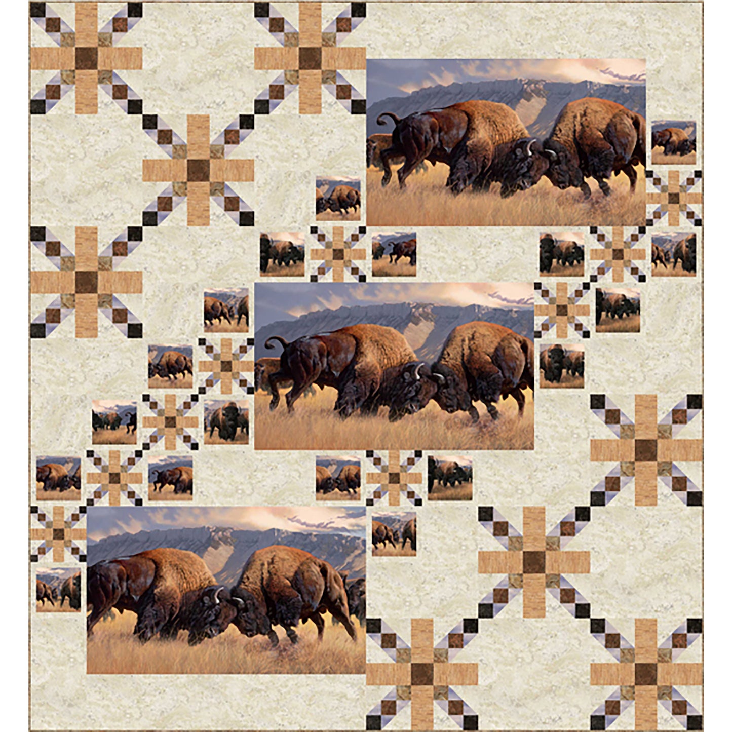 Bison at the Border Quilt Pattern PC-209 - Paper Pattern