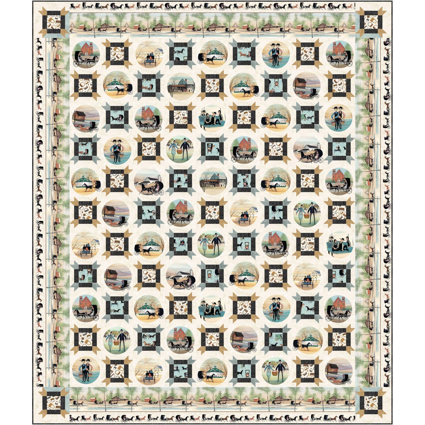 Bordering on Amish Quilt Pattern PC-212 - Paper Pattern