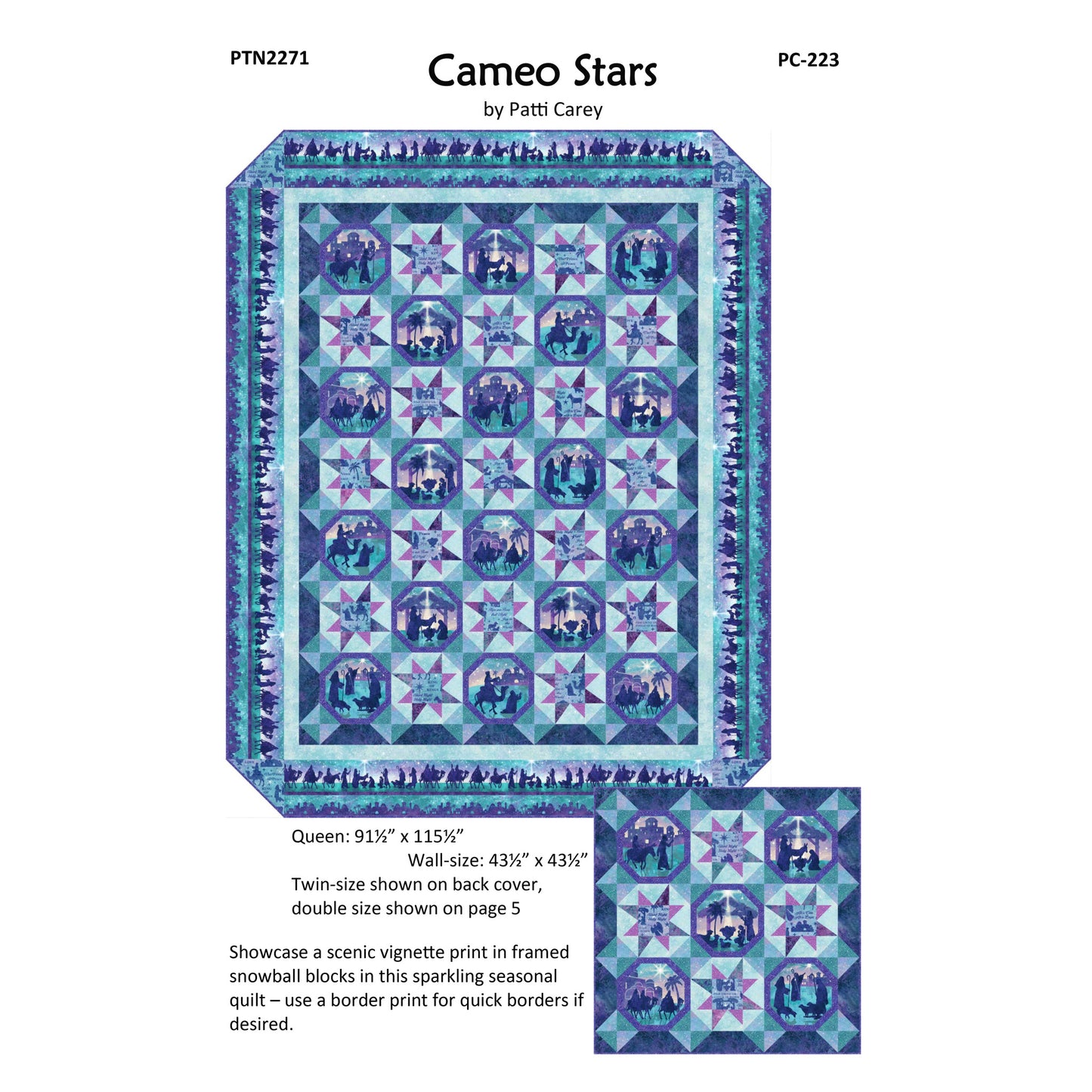 Cover image of pattern for Cameo Stars quilt.