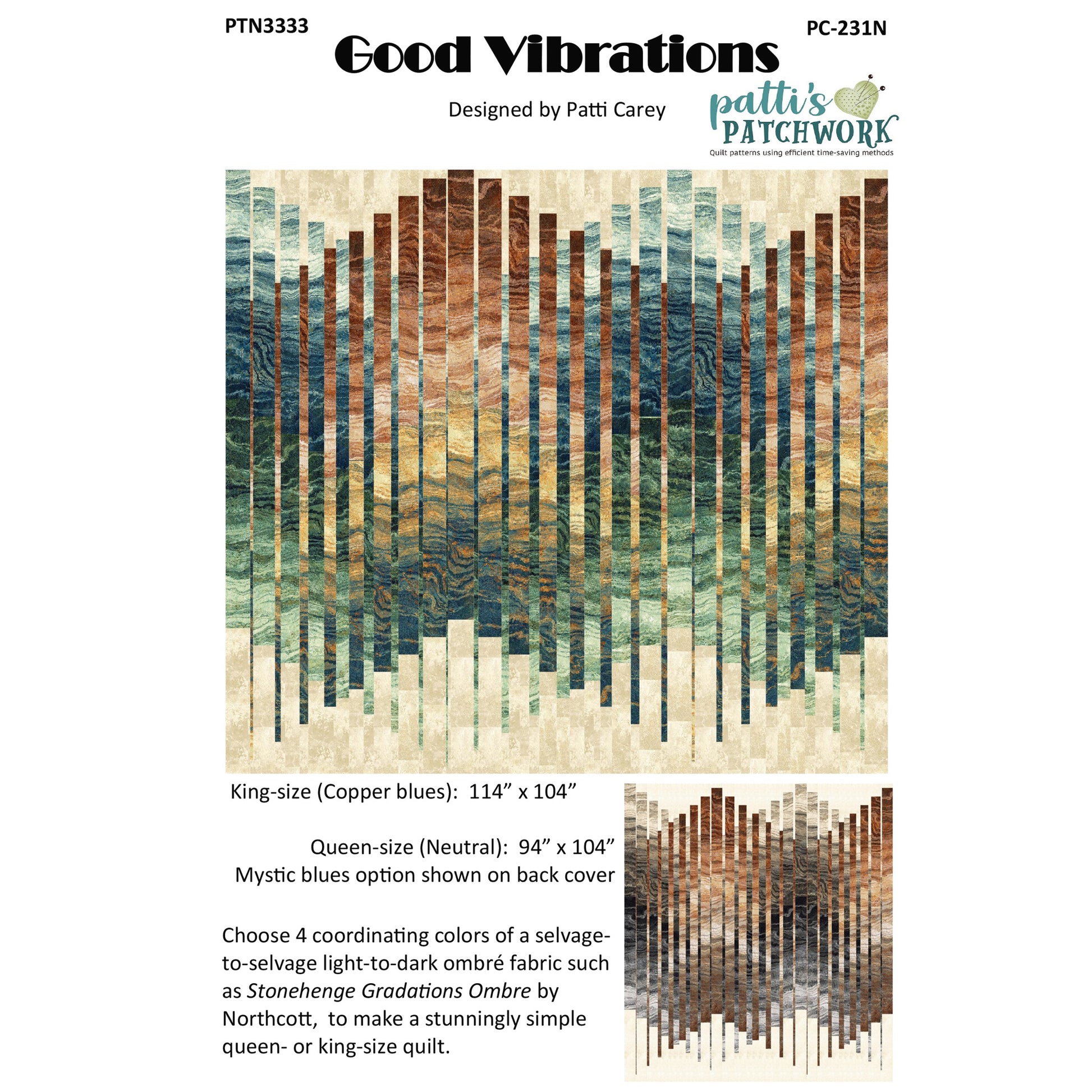 Cover image of pattern for Good Vibrations Quilts.