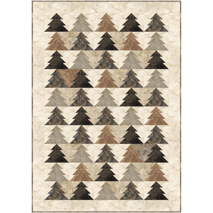 Woodsy quilt featuring a brown tree pattern.