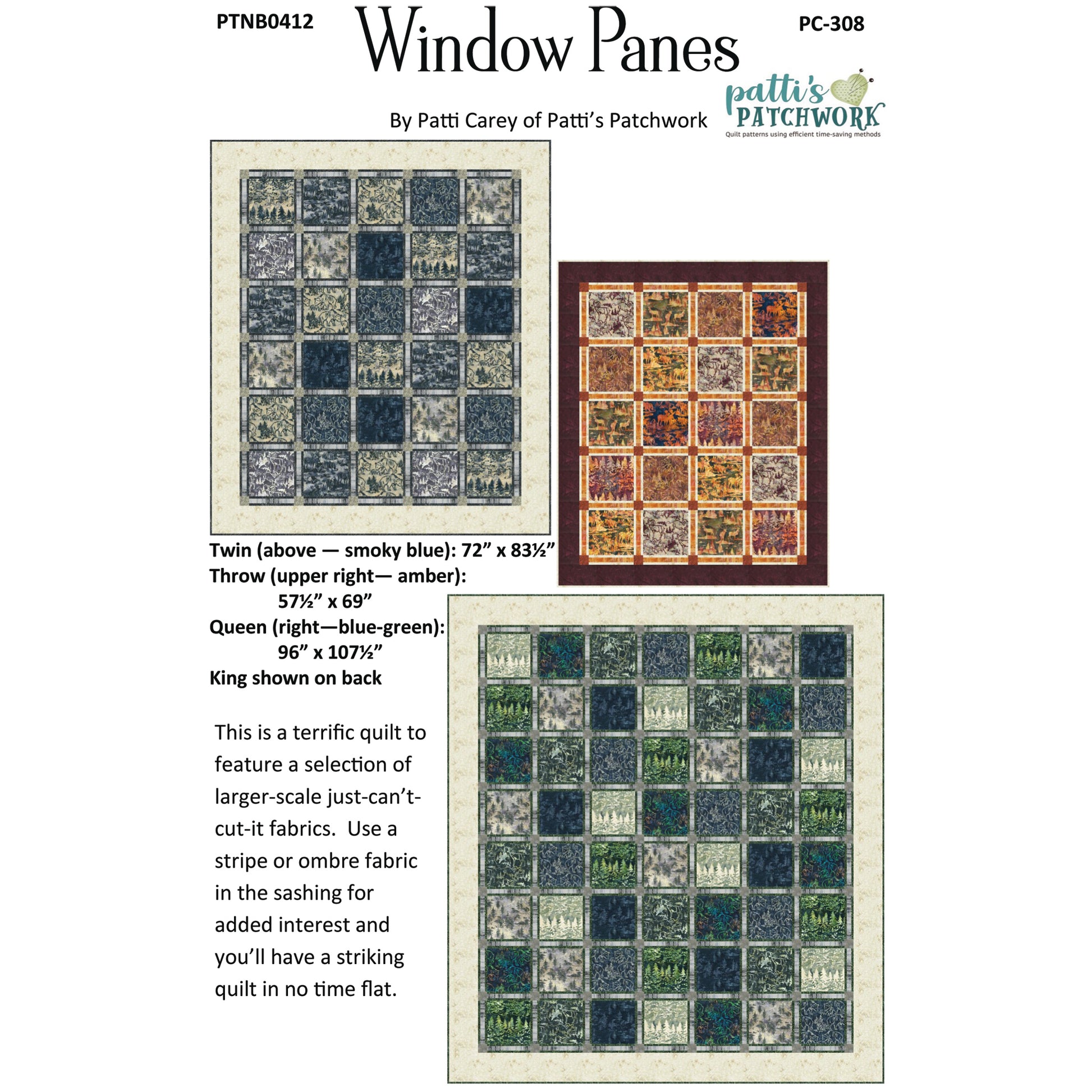 Cover image of pattern for Window Panes Quilts.