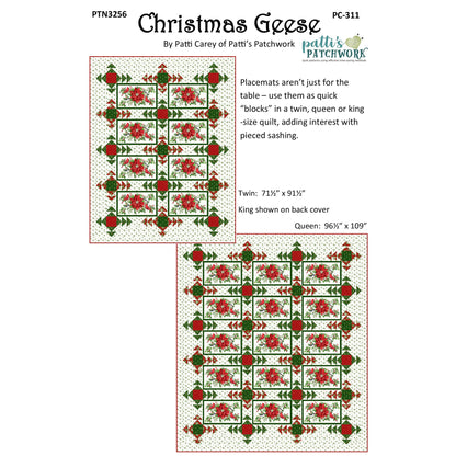 Cover image of pattern for Christmas Geese quilts.