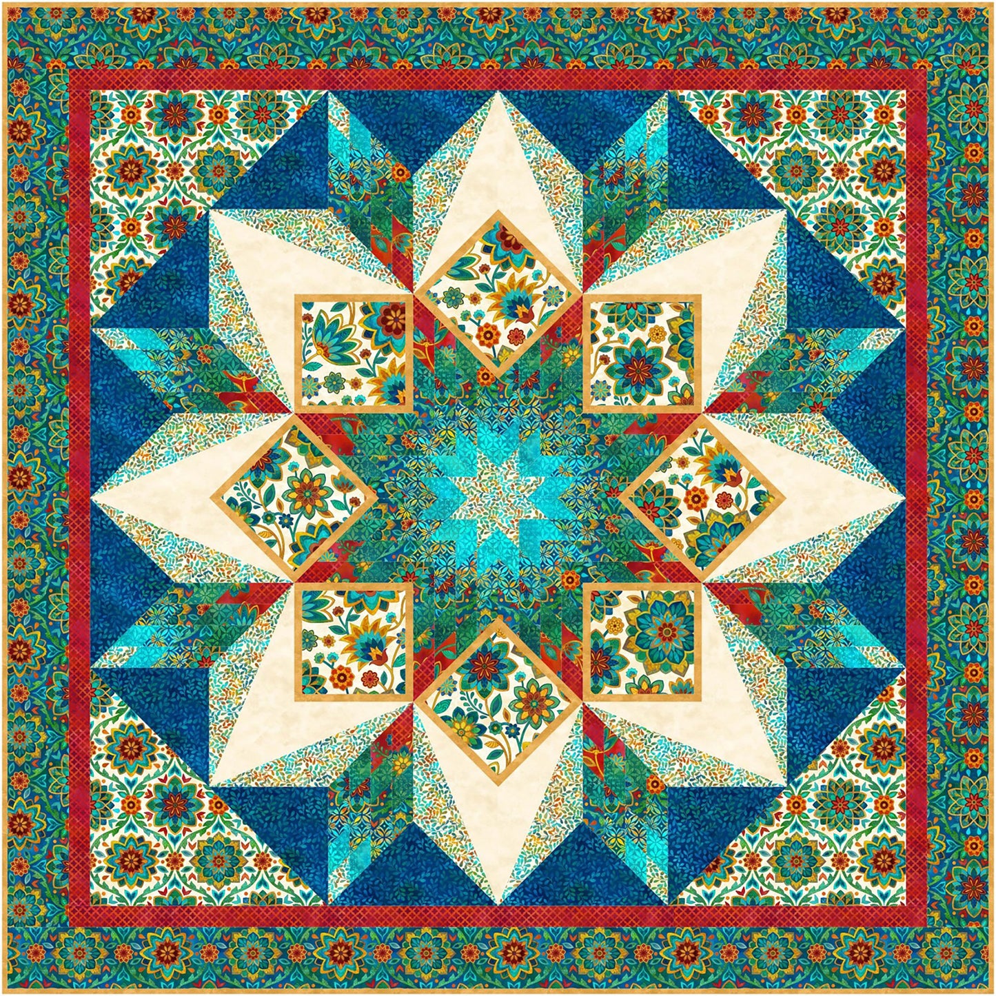 Boho Starburst Quilt PC-320e - Downloadable Pattern