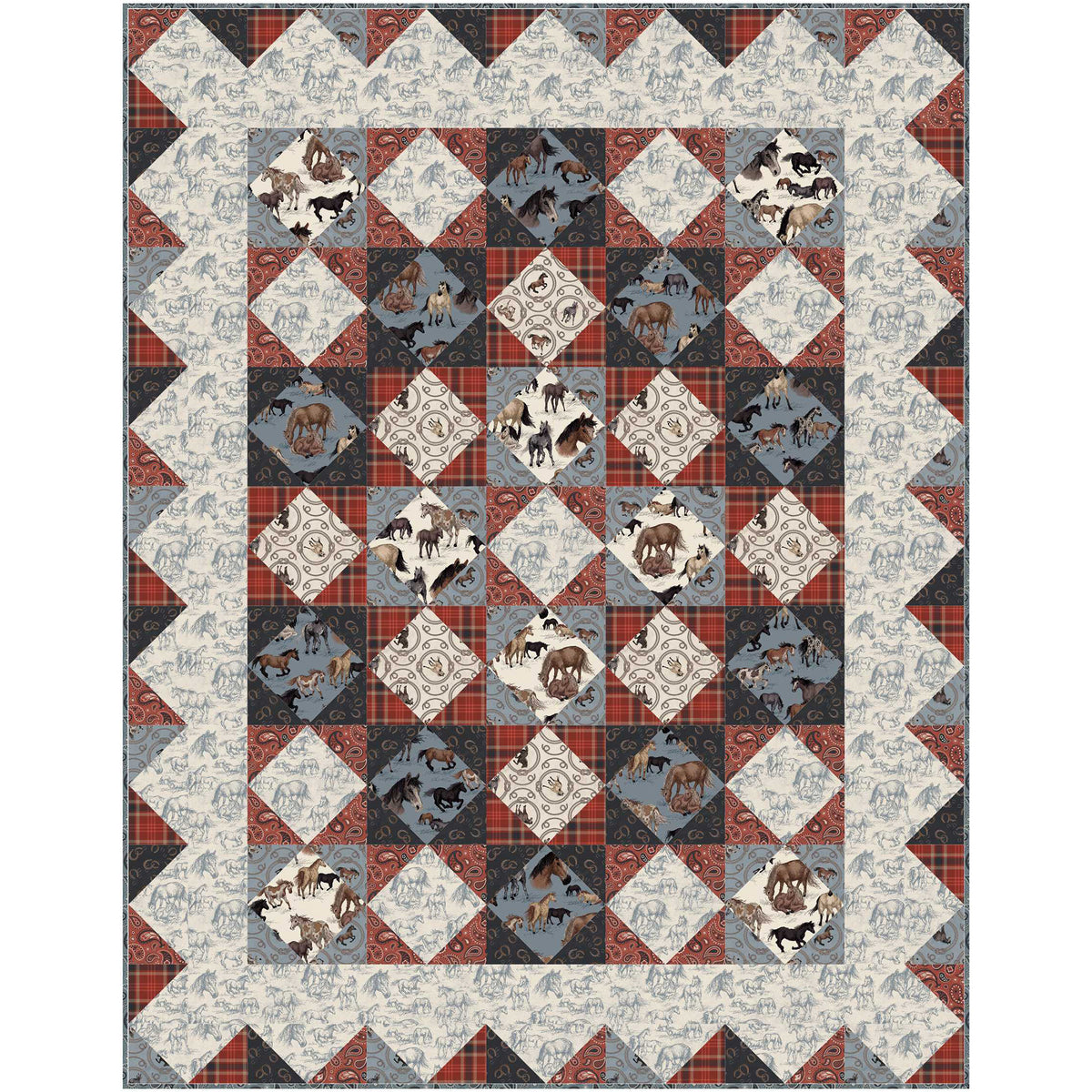Trip Around the Rodeo Quilt Pattern PC-326R - Paper Pattern