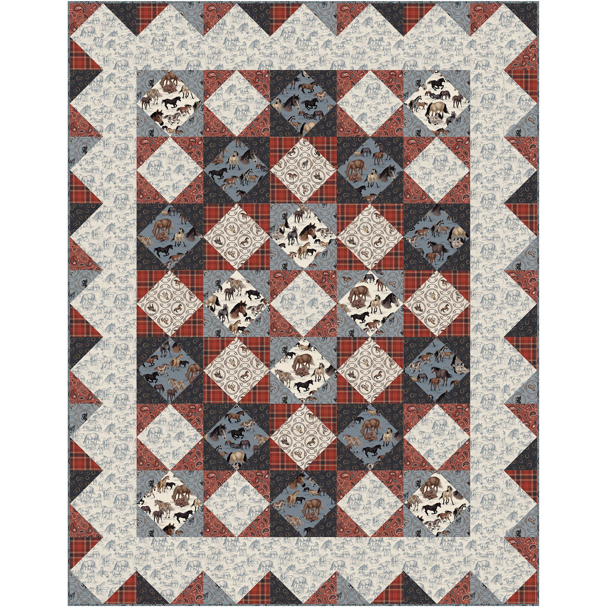 Trip Around the Rodeo Quilt Pattern PC-326R - Paper Pattern
