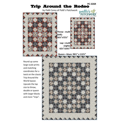 Trip Around the Rodeo Quilt Pattern PC-326R - Paper Pattern