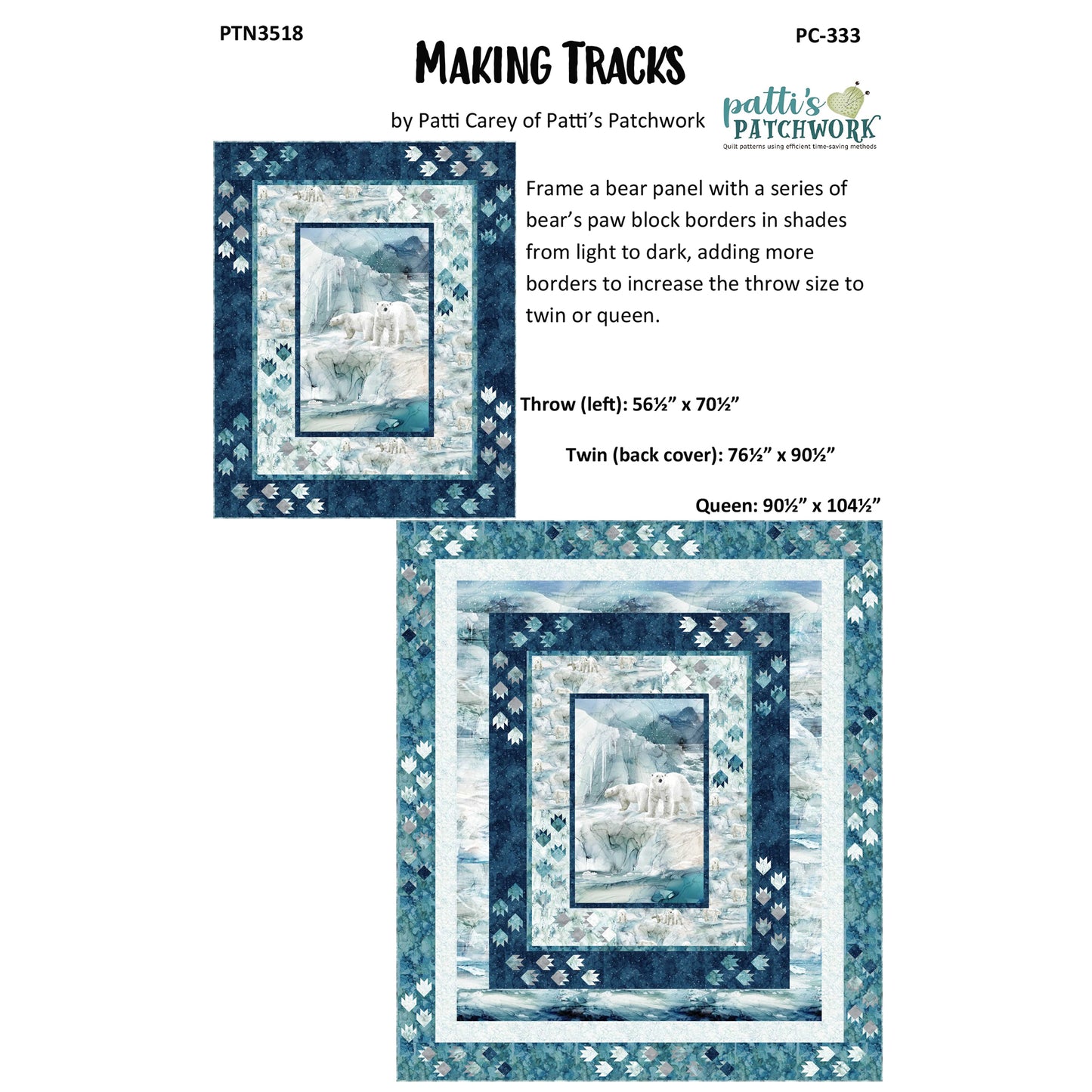 Cover image of pattern for Making Tracks quilts.