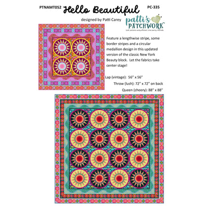 Cover image of pattern for Hello Beautiful quilts.