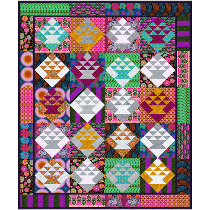 Scrap Basket Quilt Pattern PC-337 - Paper Pattern