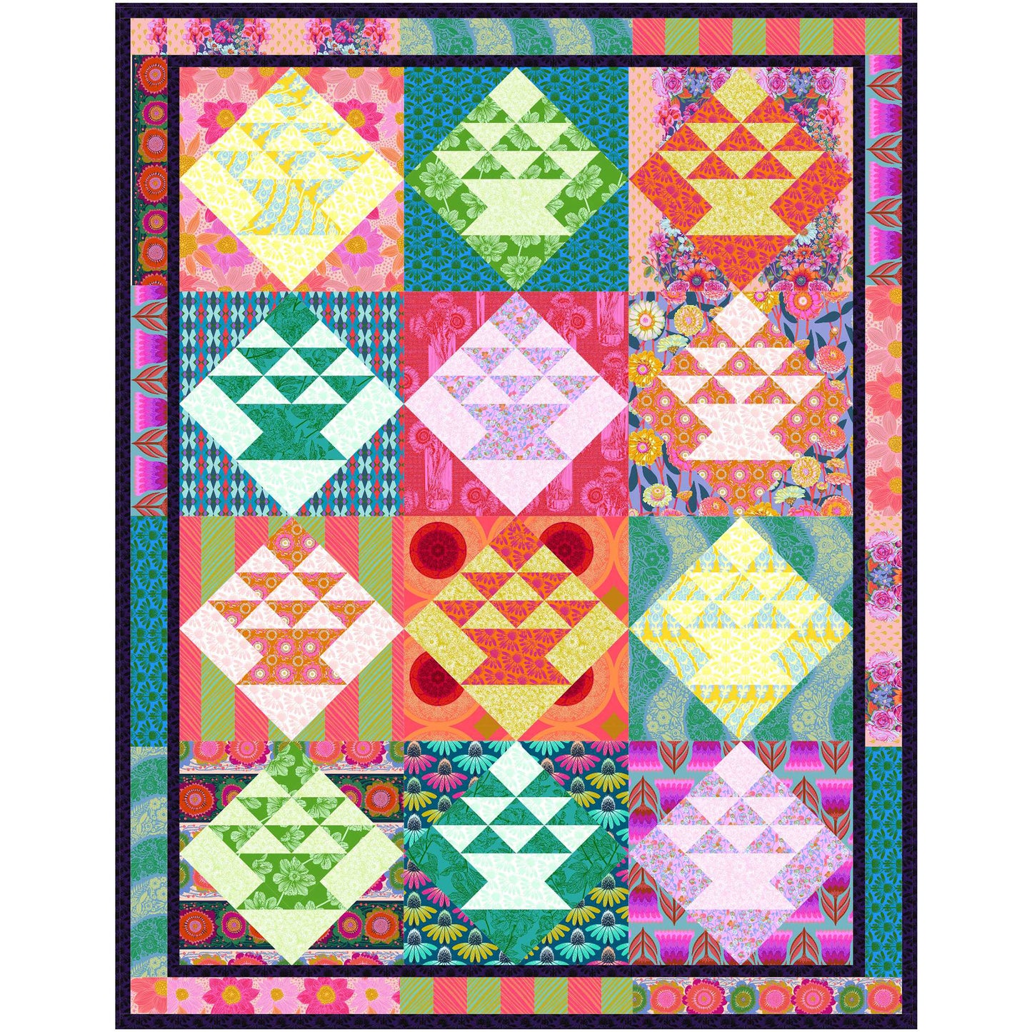 Scrap Basket Quilt Pattern PC-337 - Paper Pattern