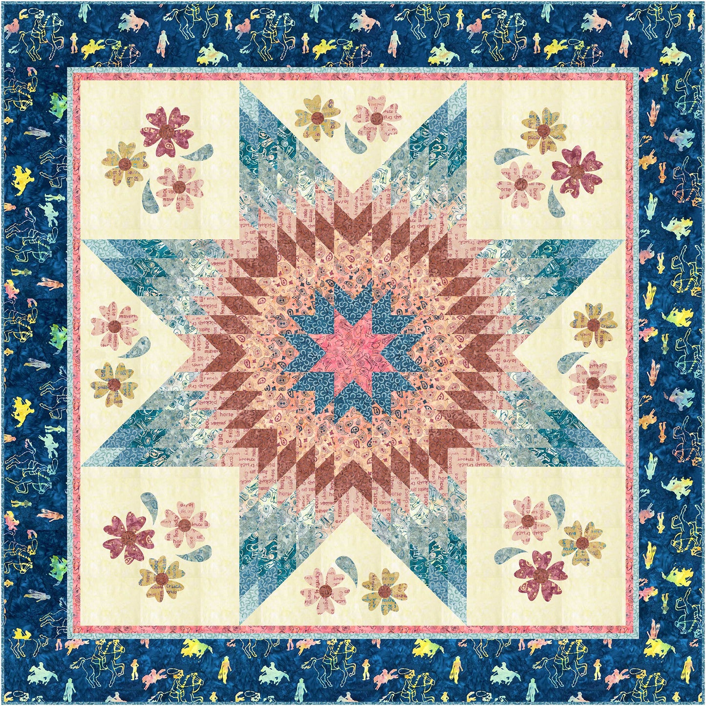 Blooming Lone Star Quilt Pattern PC-346 - Paper Pattern