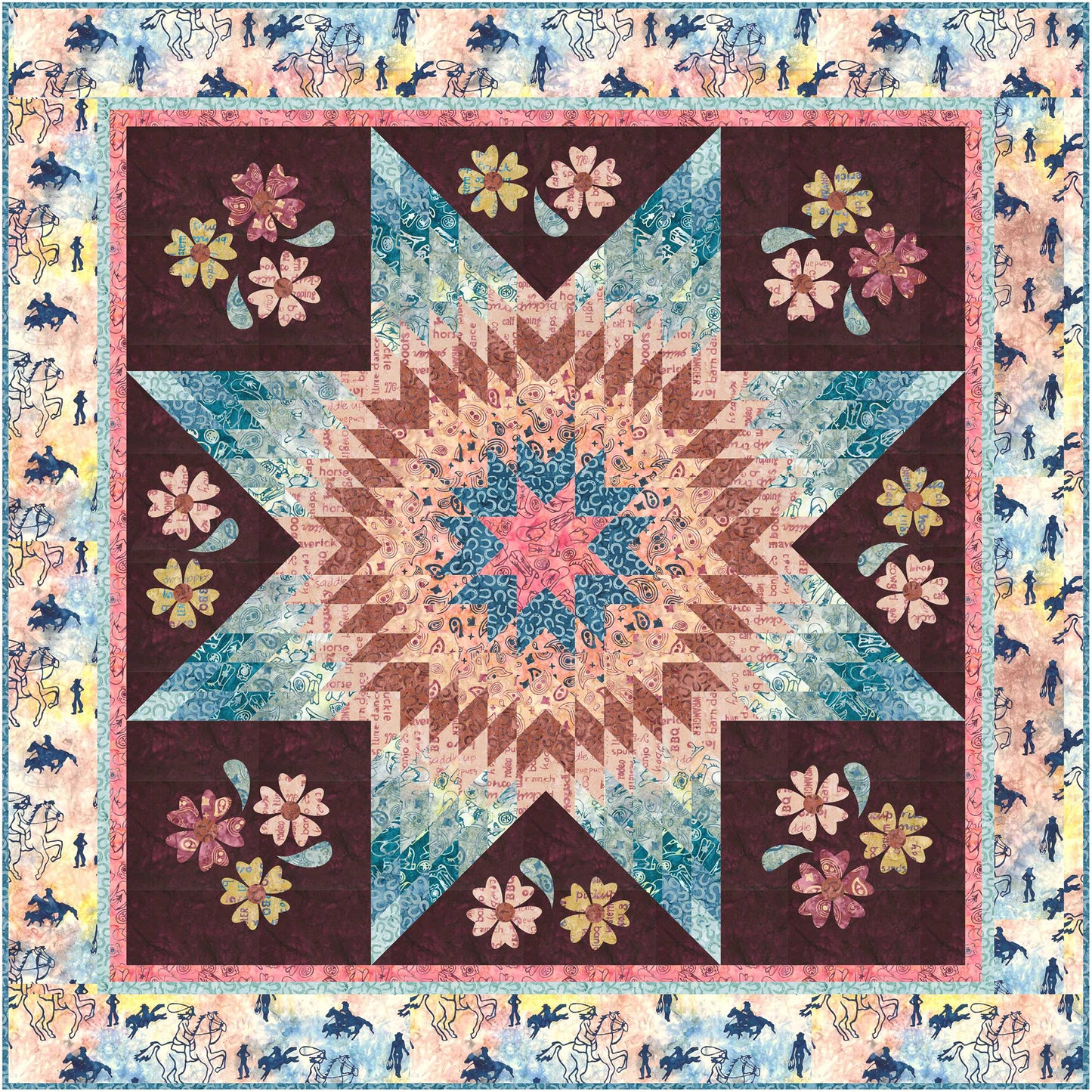 Blooming Lone Star Quilt Pattern PC-346 - Paper Pattern