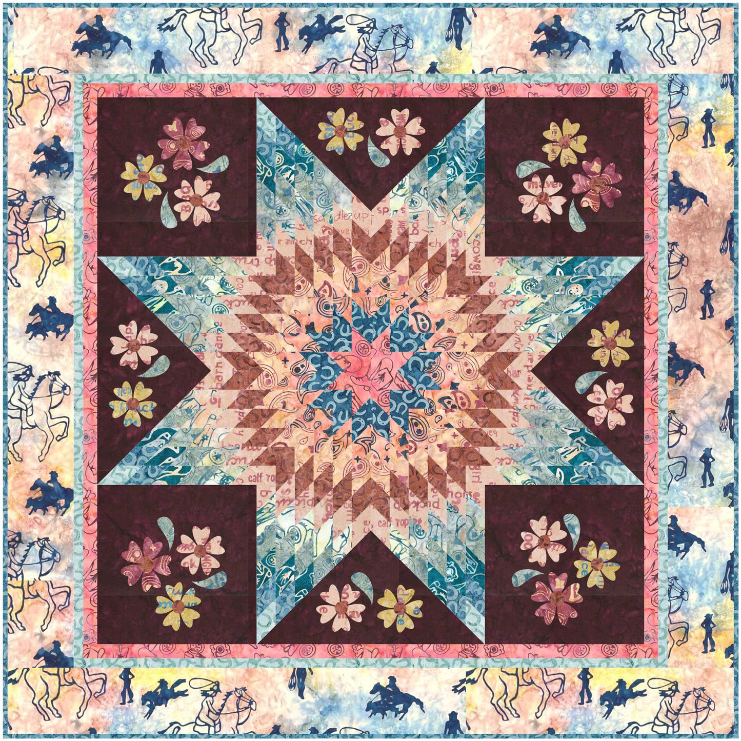 Blooming Lone Star Quilt Pattern PC-346 - Paper Pattern
