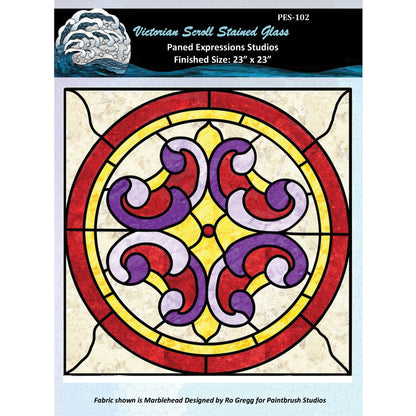 Victorian Scroll Stained Glass Quilt Pattern PES-102 - Paper Pattern