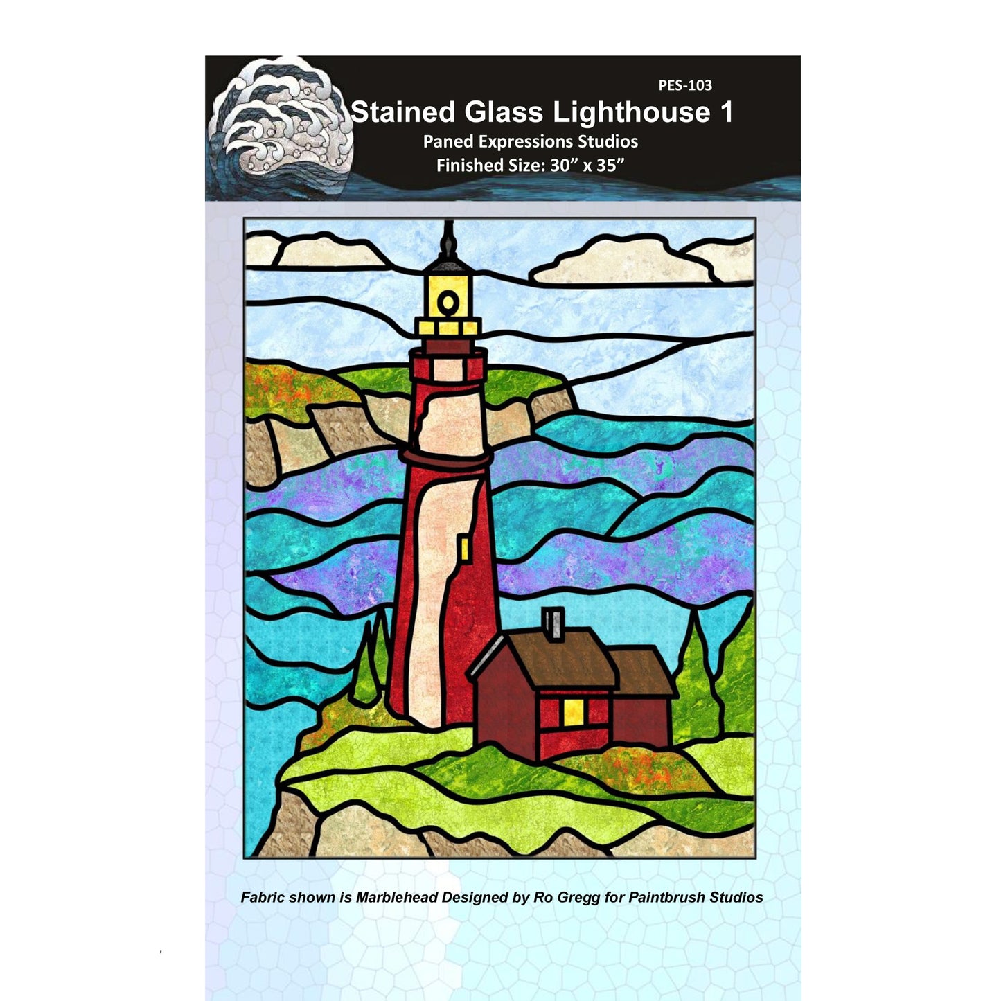 Lighthouse 1 Stained Glass Quilt Pattern PES-103 - Paper Pattern