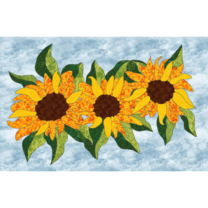 Sunflowers Applique & Hand Embroidery PES-118Ne - Downloadable Pattern