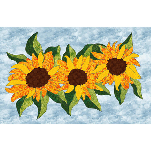 Sunflowers Applique & Hand Embroidery PES-118Ne - Downloadable Pattern
