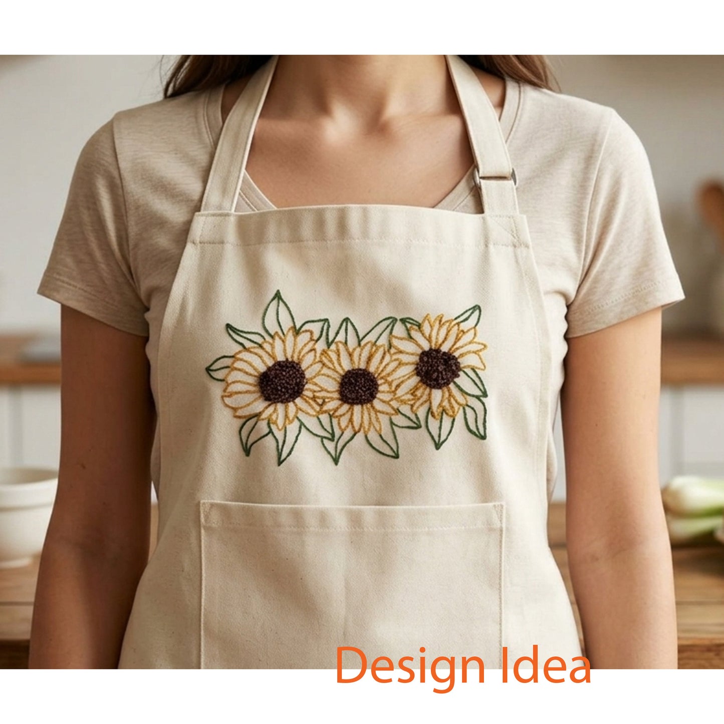 Sunflowers Applique & Hand Embroidery PES-118Ne - Downloadable Pattern