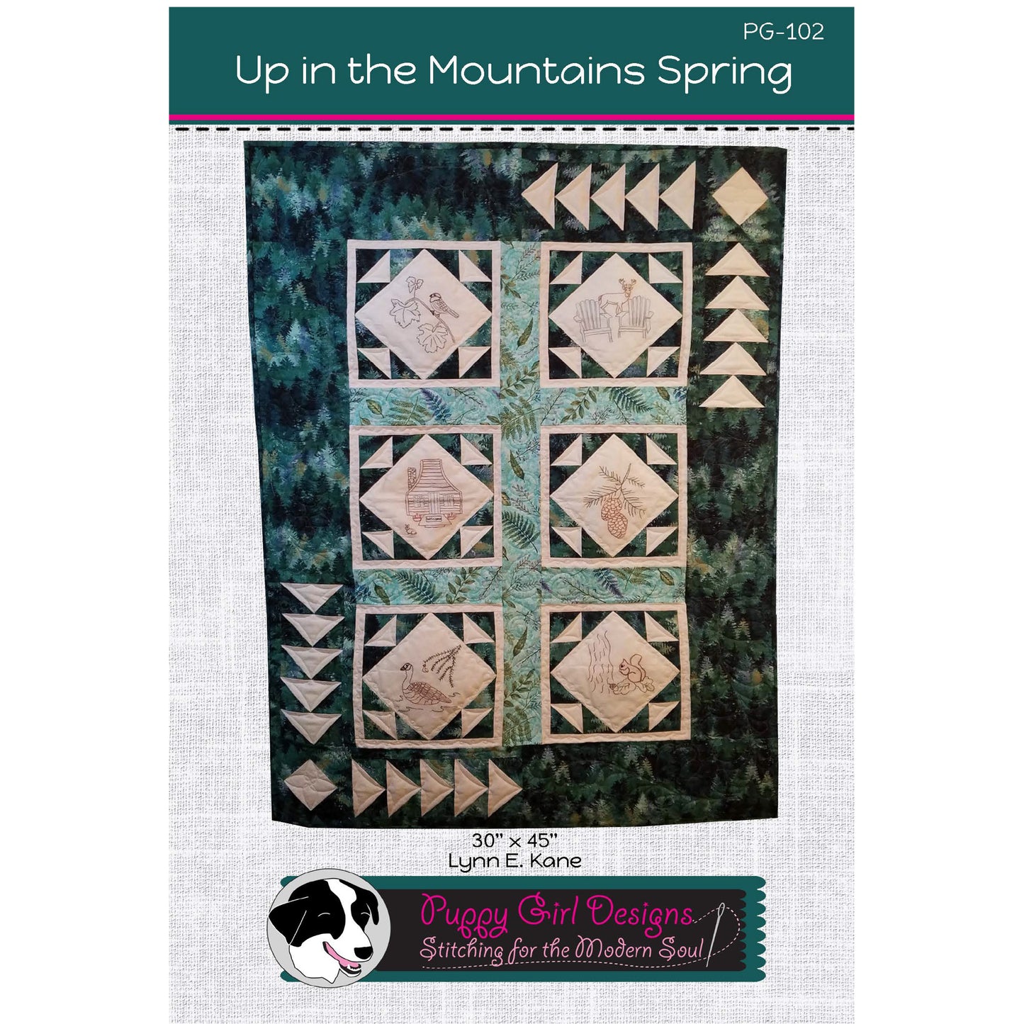 Up in the Mountains Spring Wall Hanging Pattern PG-102 - Paper Pattern