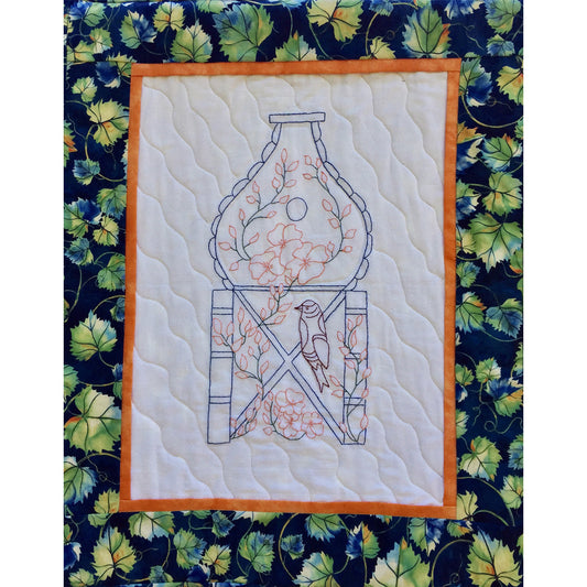 The Finch House Embroidered Wall Hanging Pattern PG-105 - Paper Pattern