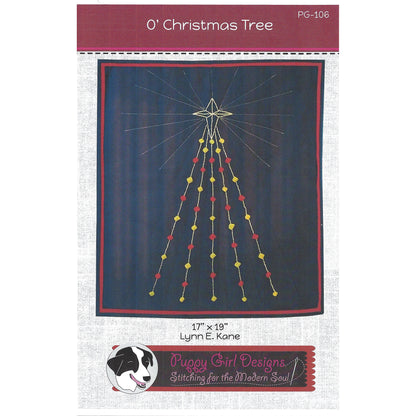 O'Christmas Tree Embroidered Wall Hanging PG-106e - Downloadable Pattern