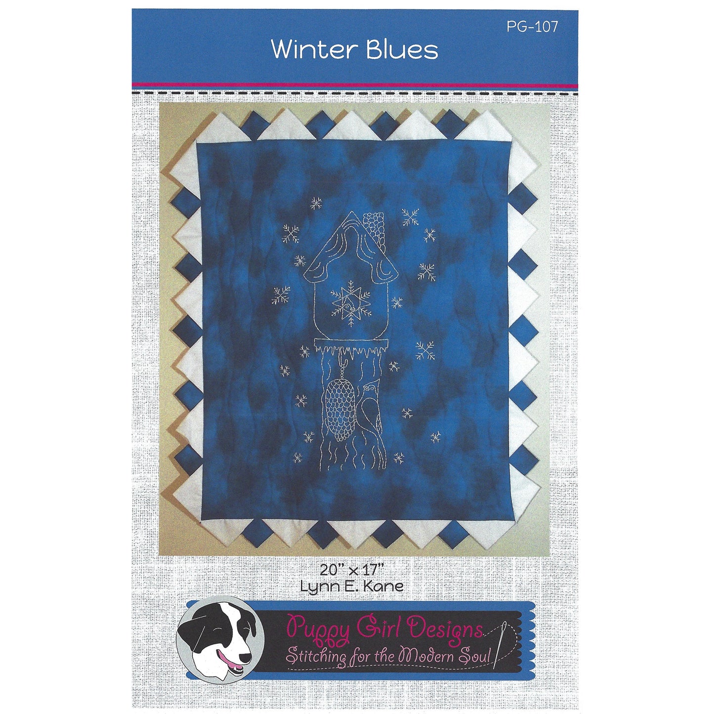 Winter Blues Embroidered Wall Hanging PG-107e - Downloadable Pattern