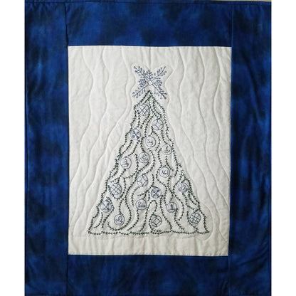 Blue Christmas Embroidered Wall Hanging Pattern PG-108 - Paper Pattern