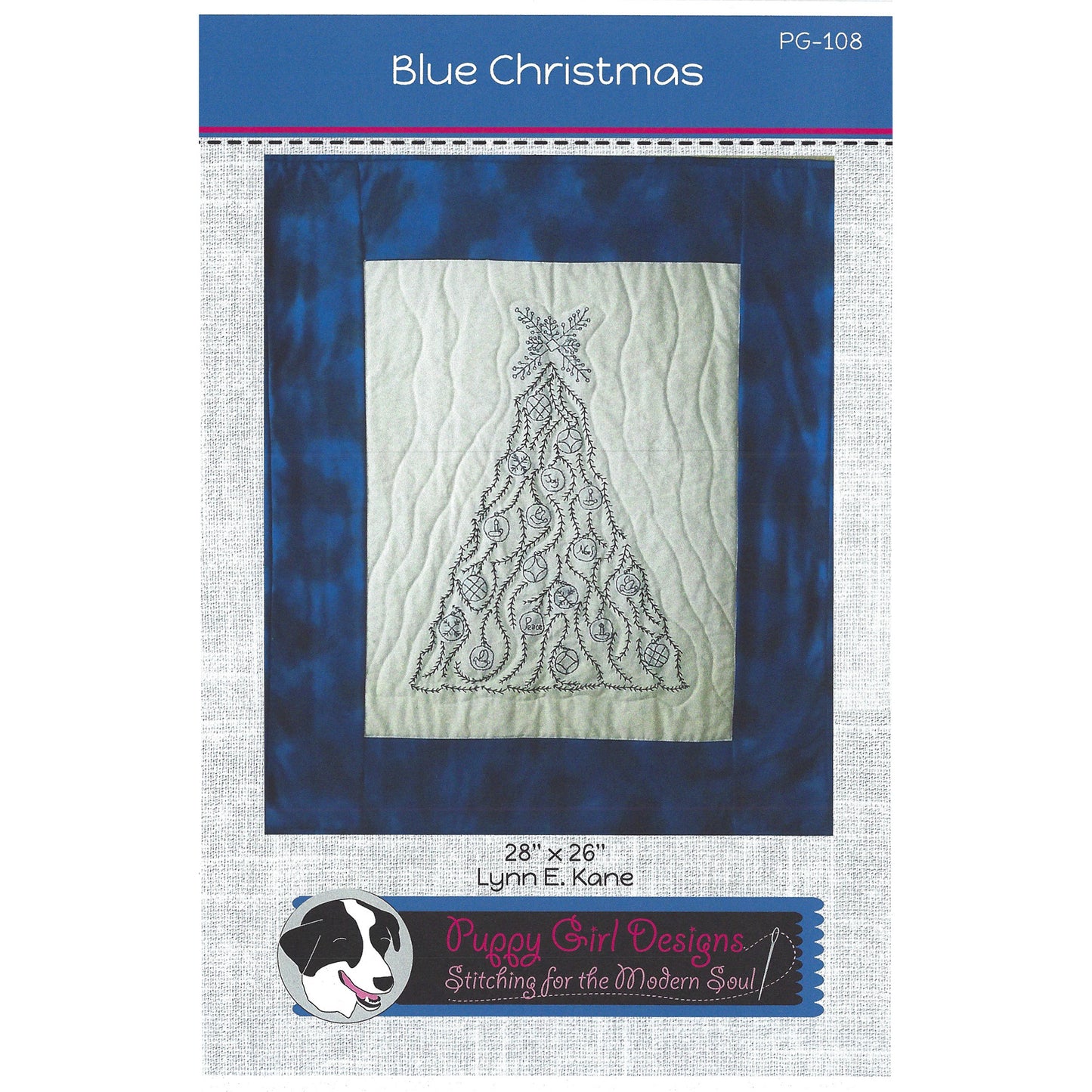 Blue Christmas Embroidered Wall Hanging Pattern PG-108 - Paper Pattern