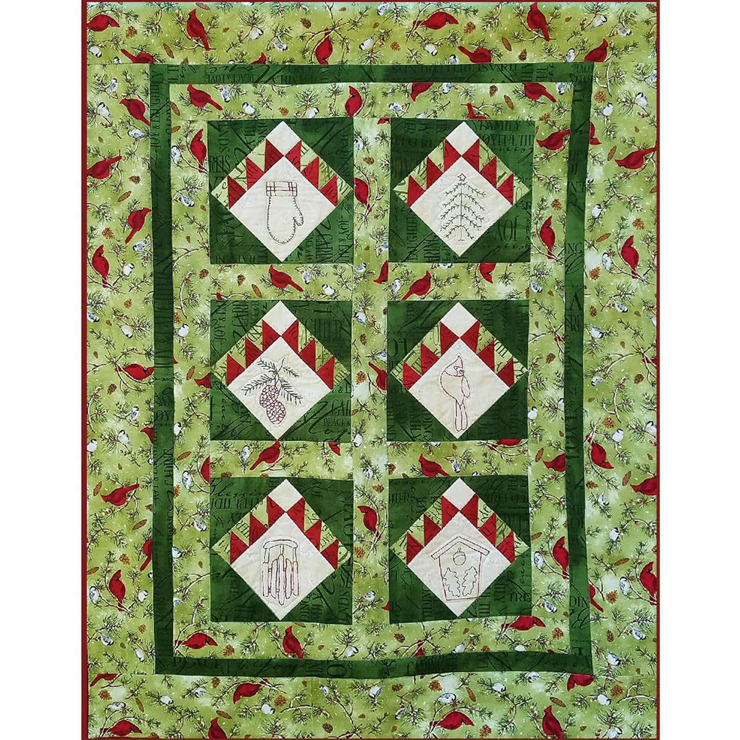 Christmas on Cardinal Mountain Wall Hanging Pattern PG-109 - Paper Pattern