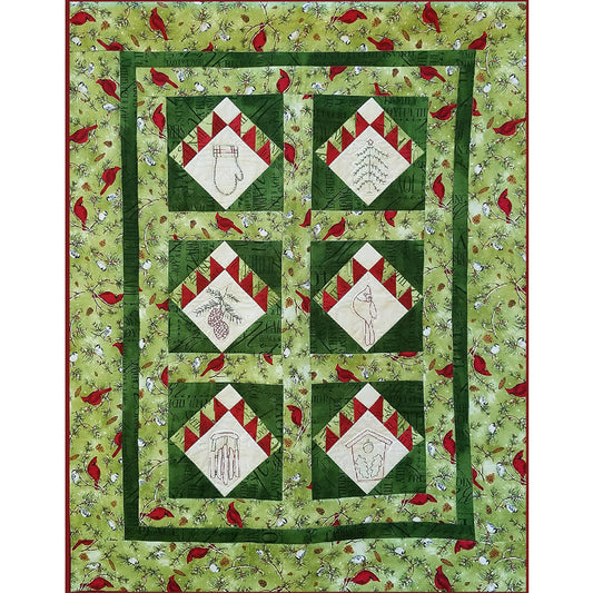 Christmas on Cardinal Mountain Wall Hanging PG-109e - Downloadable Pattern