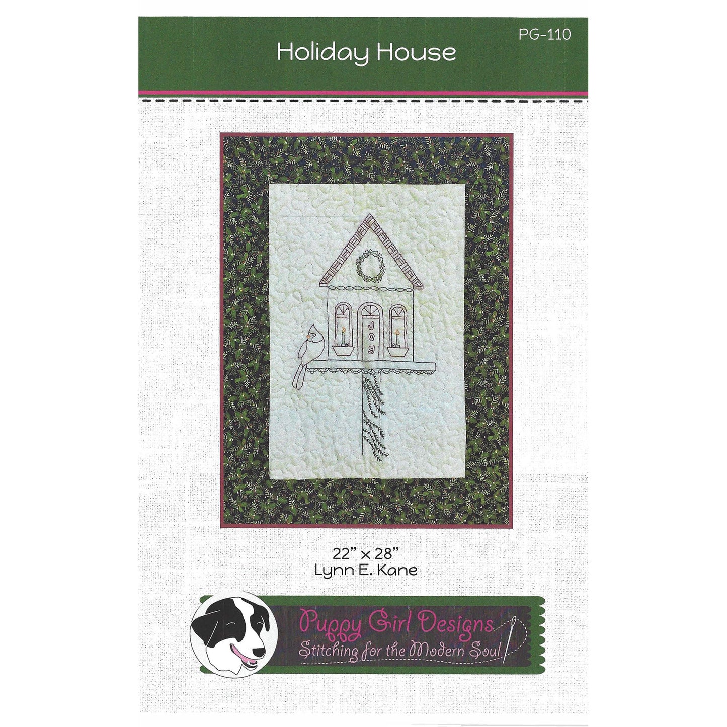 Holiday House Embroidered Wall Hanging PG-110e - Downloadable Pattern