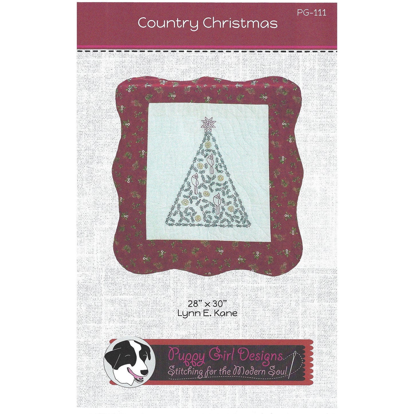 Country Christmas Embroidered Wall Hanging Pattern PG-111 - Paper Pattern