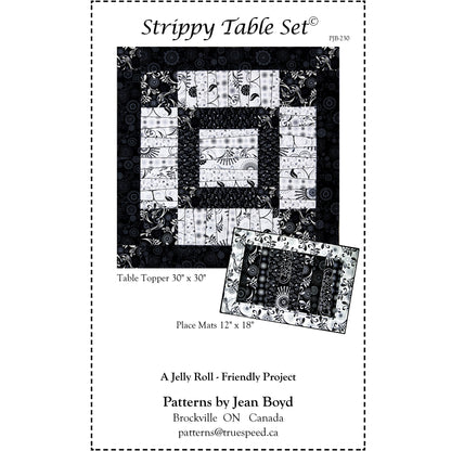 Strippy Table Set Pattern PJB-230 - Paper Pattern