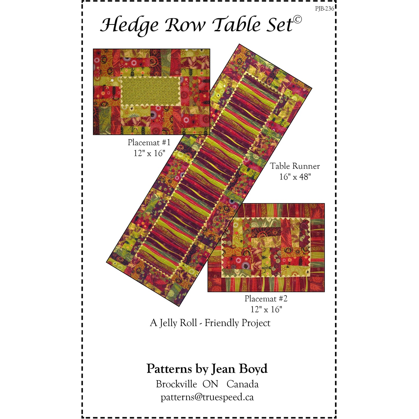 Hedge Row Table Set PJB-236e - Downloadable Pattern
