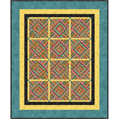 Stripey Squares Quilt Pattern PJB-287 - Paper Pattern