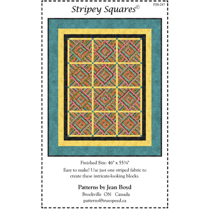 Stripey Squares Quilt Pattern PJB-287 - Paper Pattern