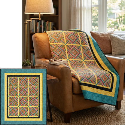 Stripey Squares Quilt Pattern PJB-287 - Paper Pattern