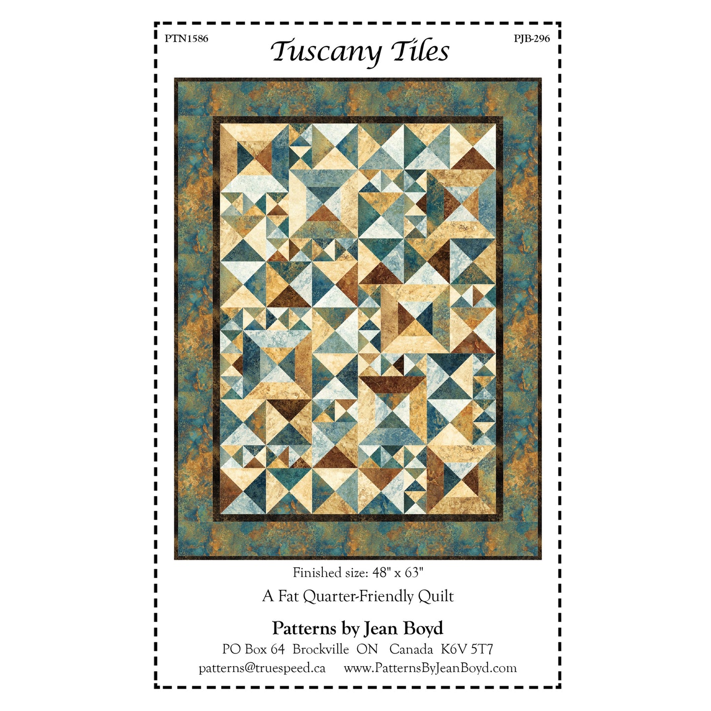 Tuscany Tiles Quilt Pattern PJB-296 - Paper Pattern