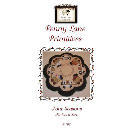 Four Seasons Penny Rug Candle Mat Pattern PLP-102 - Paper Pattern