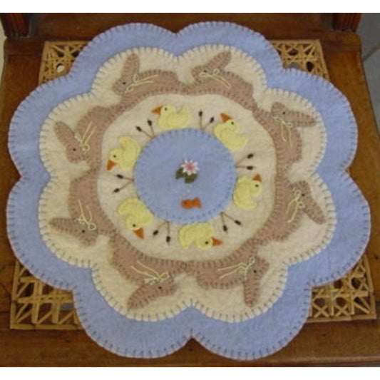 Spring! Bunnies & Ducks Penny Rug Candle Mat PLP-111e - Downloadable Pattern