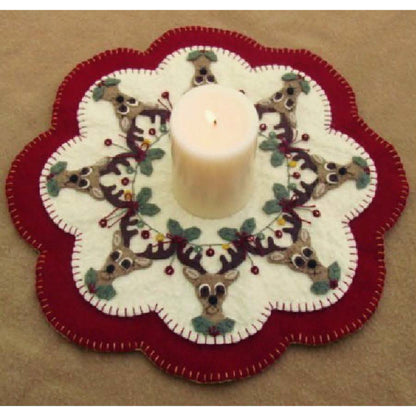 Santa's Reindeer Christmas Penny Rug Candle Mat Pattern PLP-116 - Paper Pattern