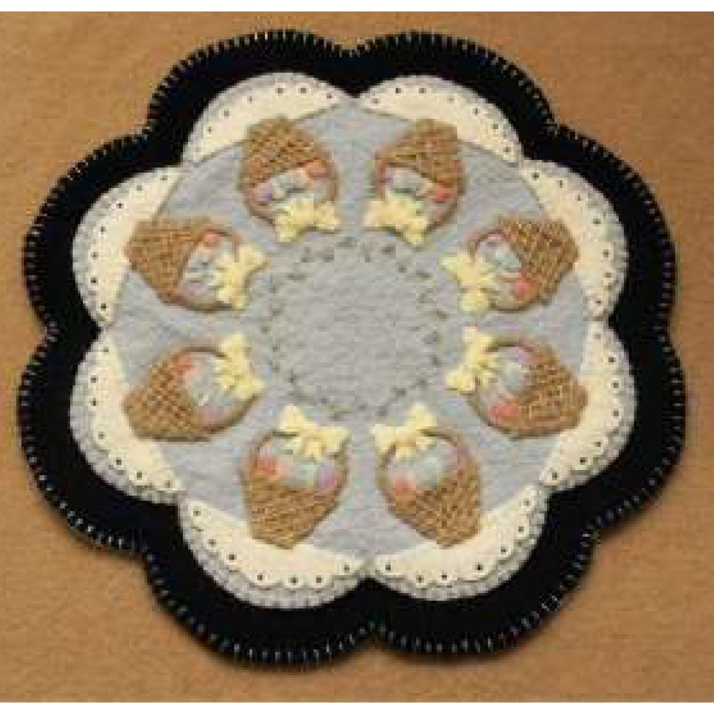 Easter Baskets Penny Rug Candle Mat PLP-120e - Downloadable Pattern