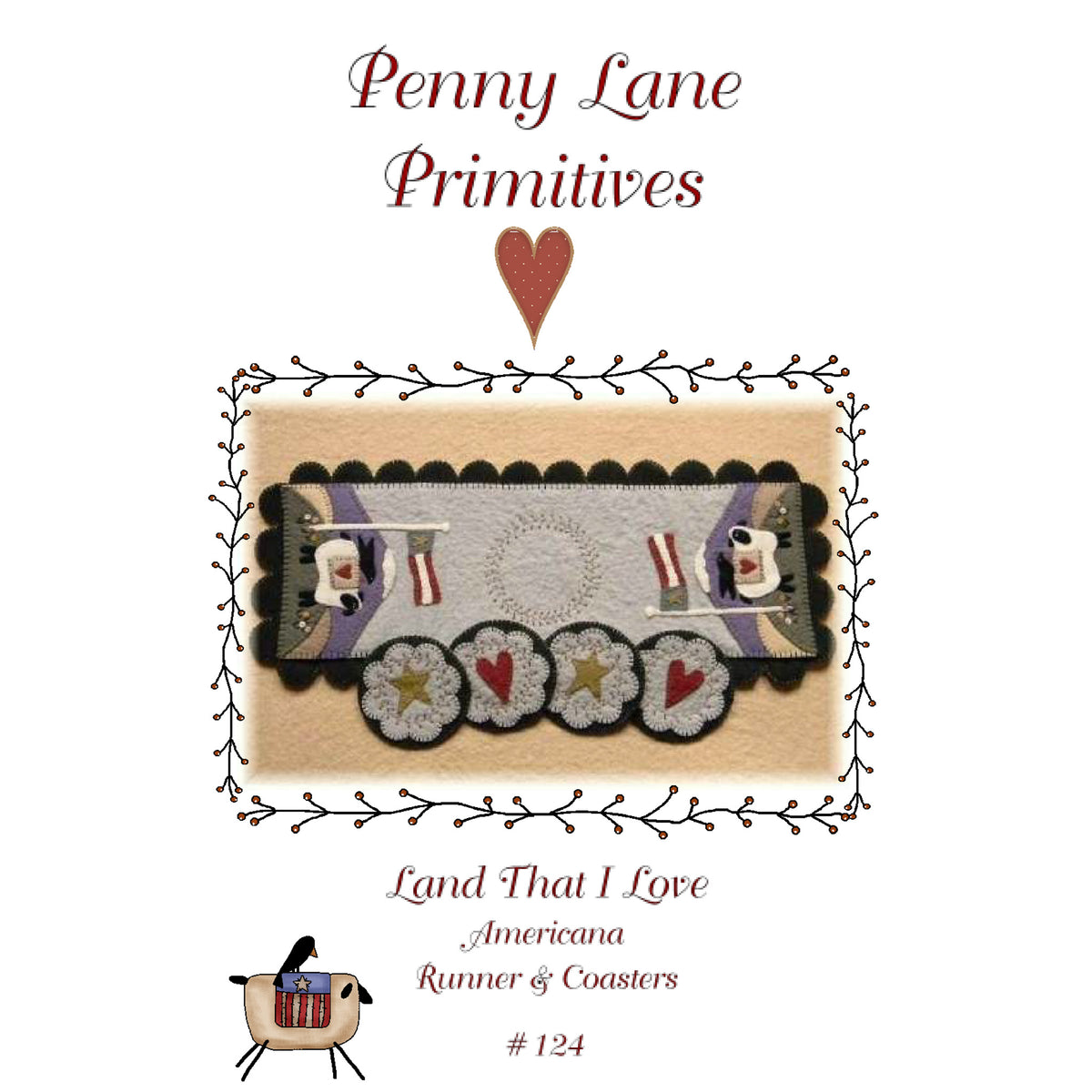 Penny Rug Coaster Pattern Land That I Love - Americana Penny Rug Runner & Coasters Pattern PLP-1 ...