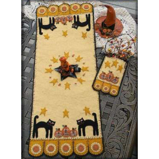 Halloween Cats & Jacks Penny Rug & Penny Pocket Pattern PLP-126 - Paper Pattern