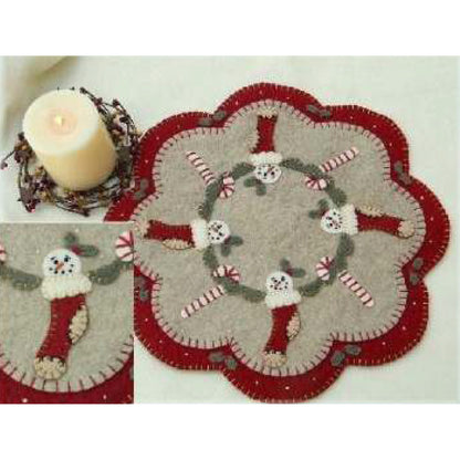 Christmas Stockings Penny Rug & Candle Mat PLP-127e - Downloadable Pattern