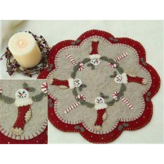 Christmas Stockings Penny Rug & Candle Mat PLP-127e - Downloadable Pattern